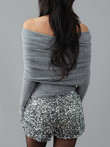 Kiara Off Shoulder Top, Gray