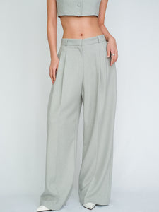 Lola Linen Blend Trousers, Pale Blue