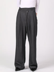 Ryker Asymmetric Dress Pants, Dark Gray