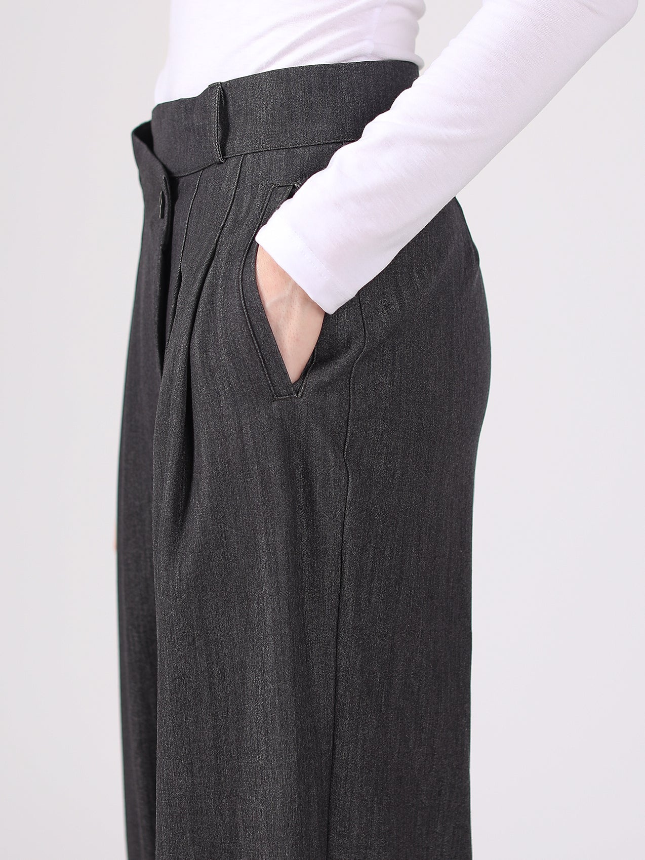 Ryker Asymmetric Dress Pants, Dark Gray